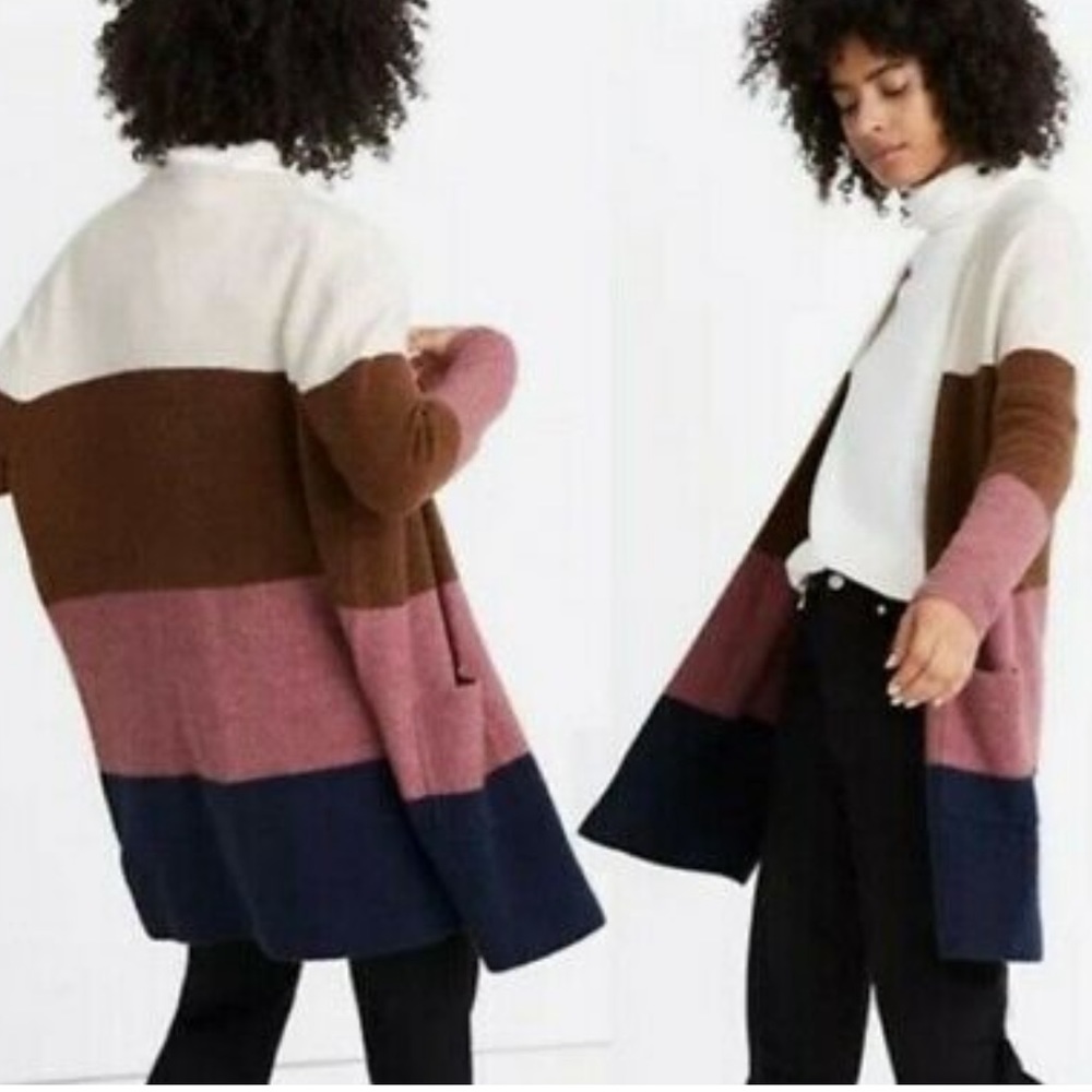 Madewell Stripe Print Cozy Walker Sweater XS